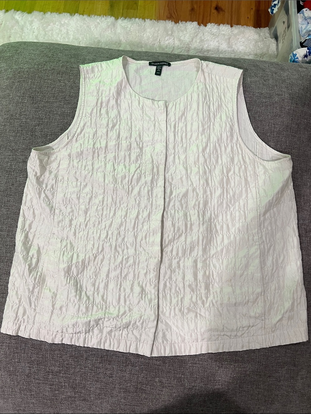Eileen Fisher light Cream Textured Sleeveless Tank Top